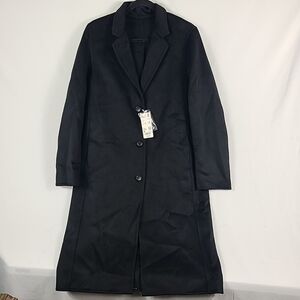 NEW UNIQLO Women's Double Face Chester Long Coat Wool Blend Black Size M $129